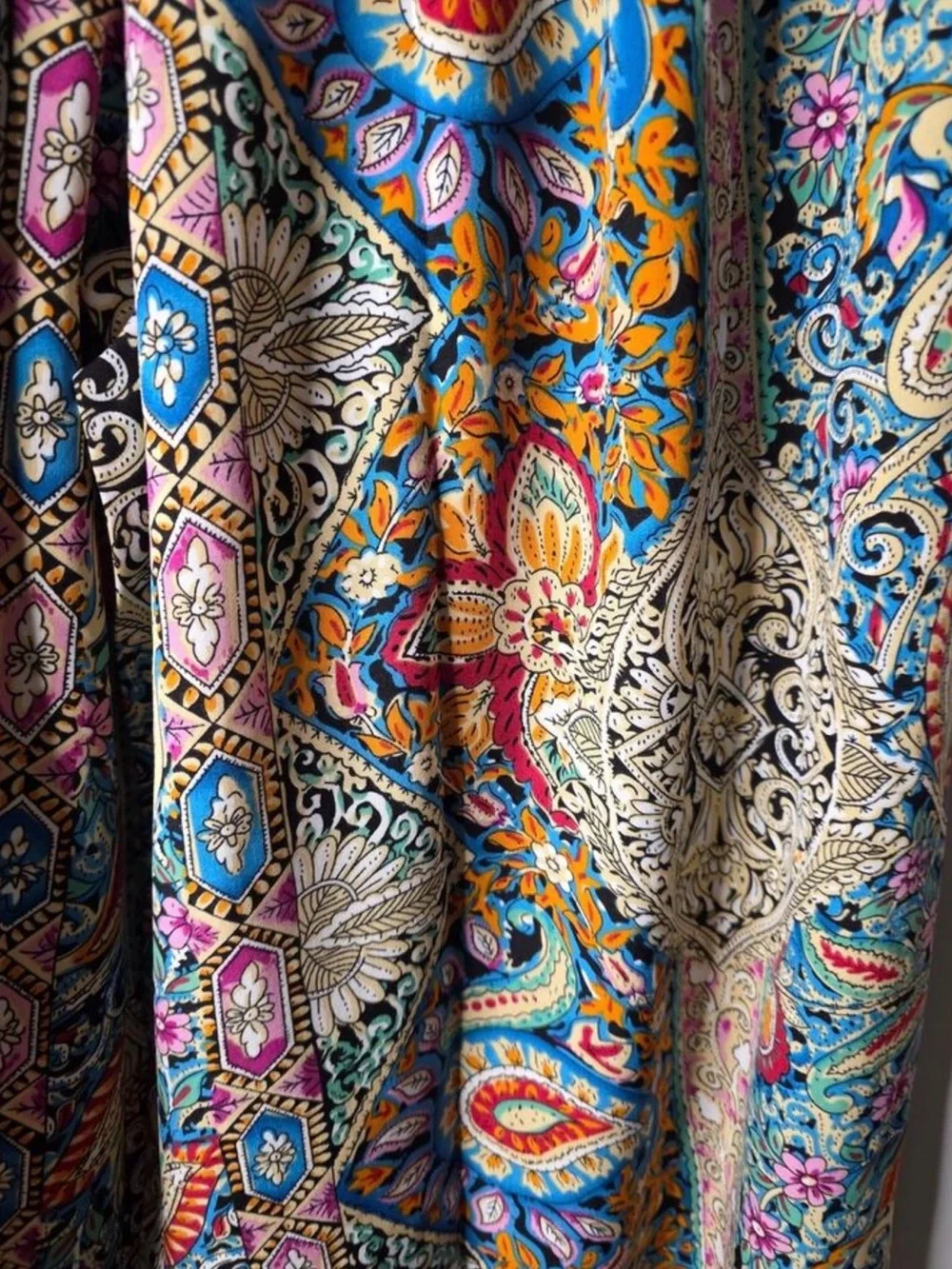 Boho Wide-Leg Paisley Palazzo Pants - Picture 6 of 6